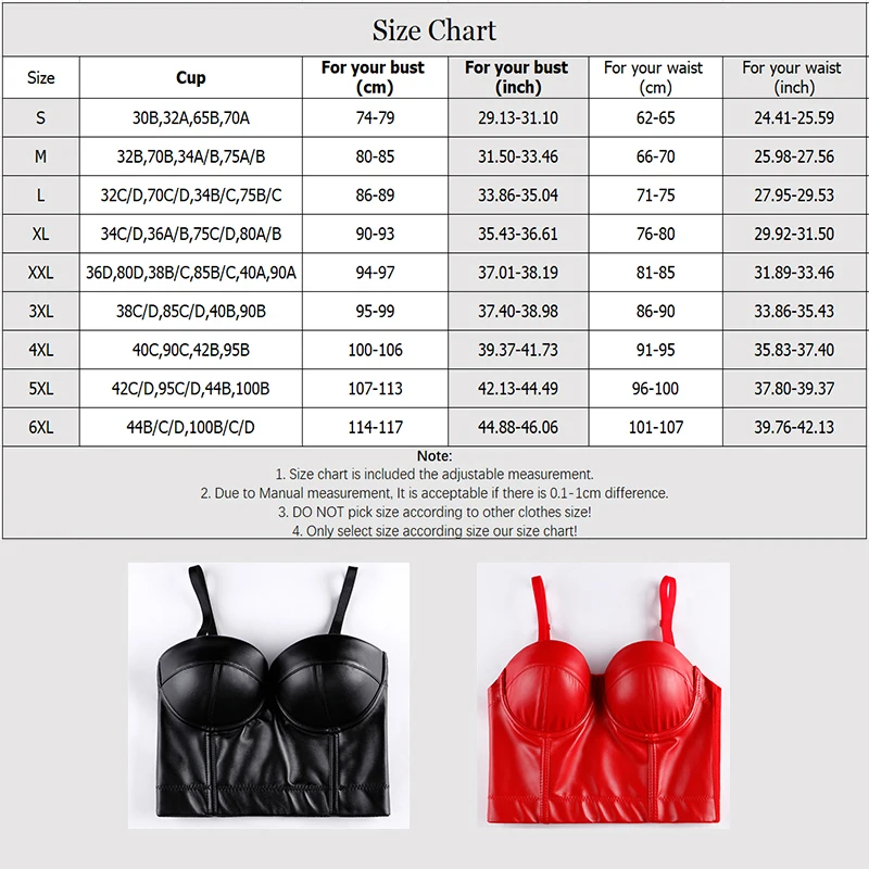 Wechery Women Leather Corset Top Crop Bustier Gothic Bra Push Up Bodice Sexy Lingerie Corselet Party Short Camis Plus Size 6XL - Image 6