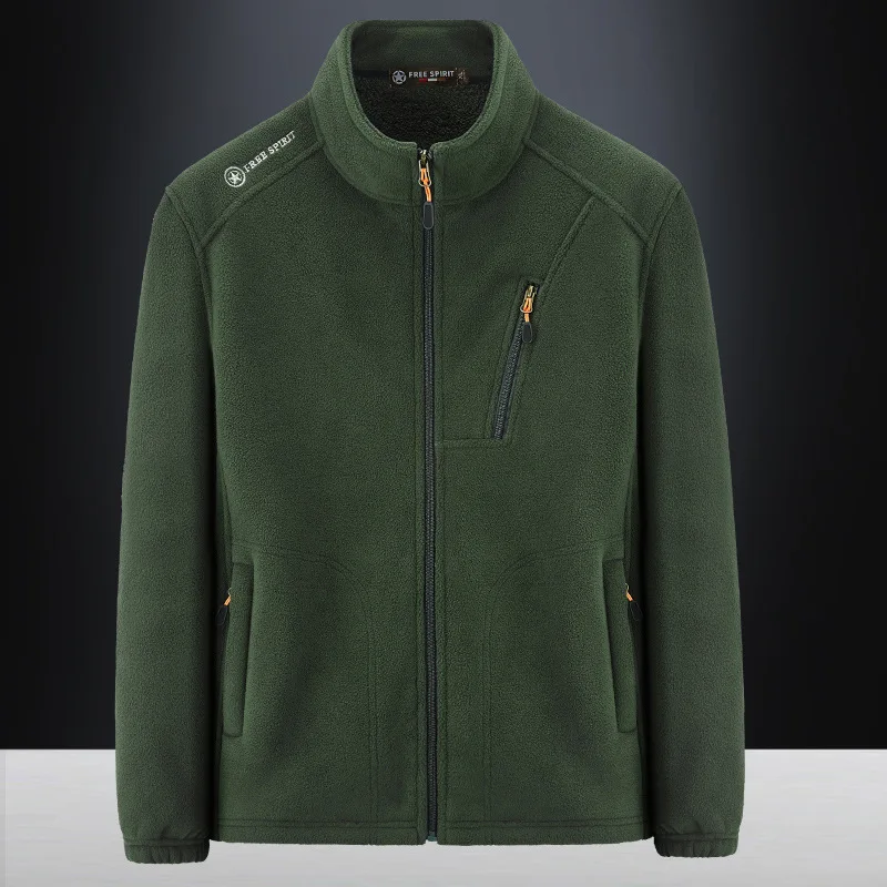 Autumn and Winter Outdoor Sports Lamb Fleece Sweater Men's Plus Fleece Cardigan Shake Fleece Loose Casual Cardigan