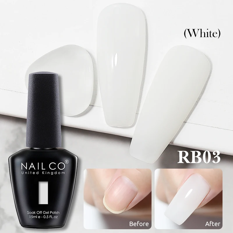 NailCo 15ml Rubber Base And Top Coat Gel Nail Polish Transparent Pink Building Gel Primer Gel Polish  Nail Art Ongle Varnish 4