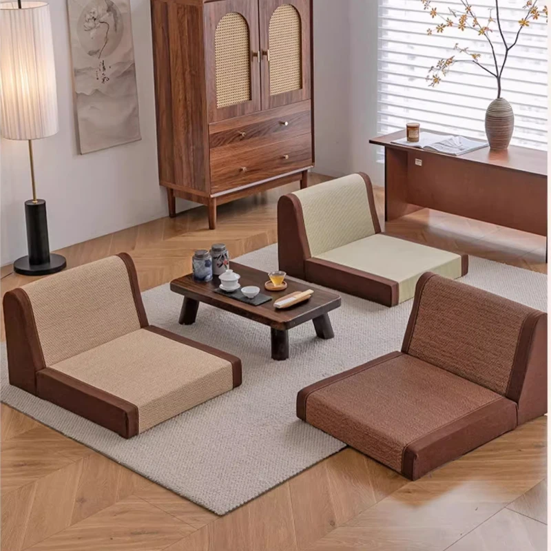 Natural Bamboo Silk Japanese Tatami Mat Sofa Window No Leg Rest Balcony Low Chair Living Room Backrest Recliner Furniture