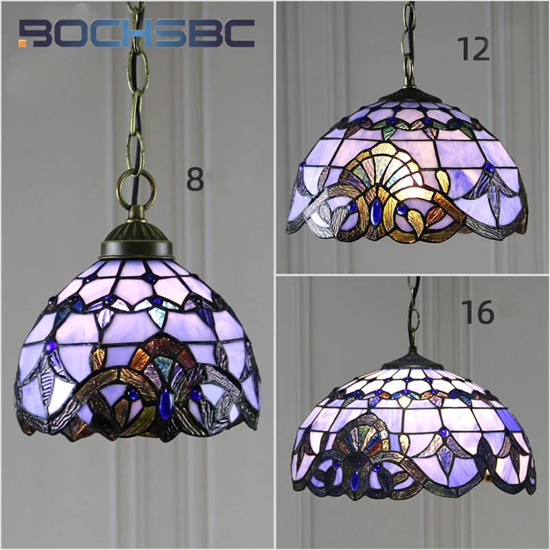 

BOCHSBC Tiffany stained glass chandelier modern simple style creative decor corridor living room study bedroom ceiling light