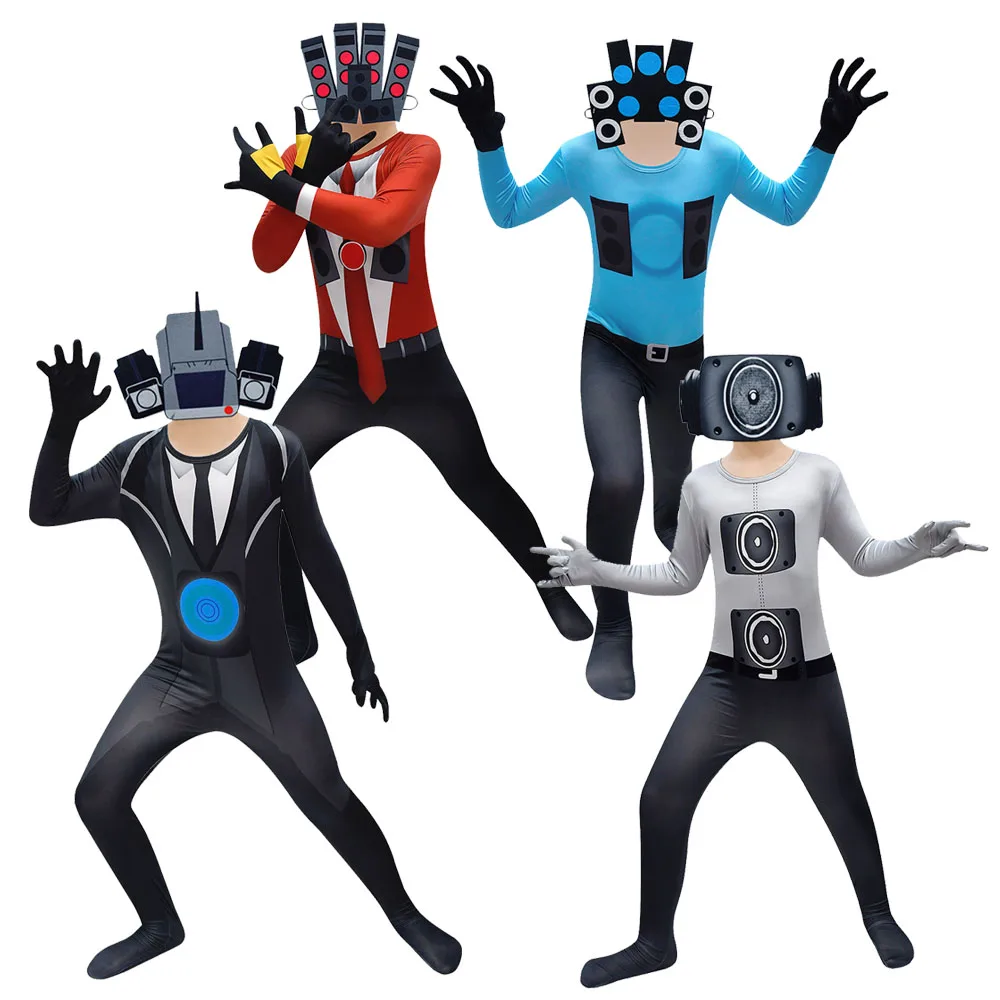Skibidi Toilet Costume Kids Boys Tv Man Camera Man Sound Cosplay Horror Game Halloween Tuta Canival Birthday Party Costume