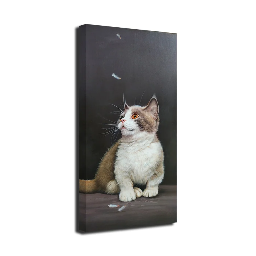 

Оригинальное искусство, красивое украшение для дома на заказ, животные, кот, картины, кошка, настенное искусство, декоративная живопись