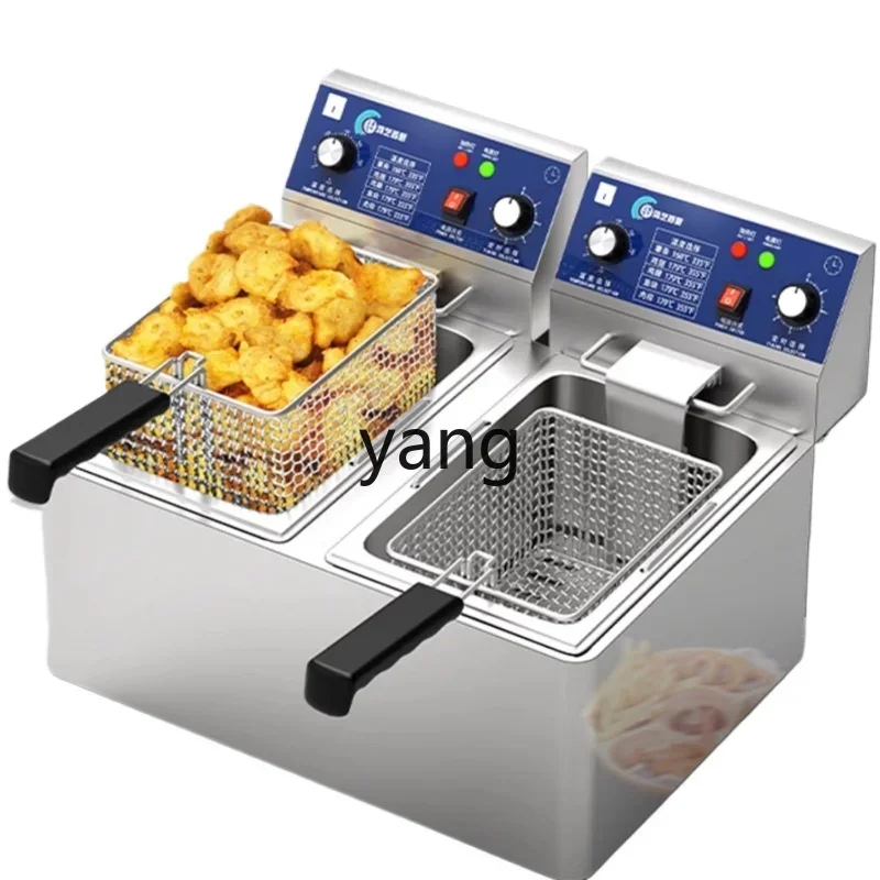 L'm'm Commercial Deep Frying Pan Fried Chicken Fried Machine Double-Cylinder String Equipment Deep Frying Pan