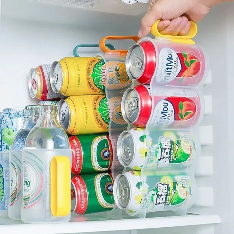 

Refrigerator Beverage Can Storage Box Simple Pull-out Anti Rolling Racks Home Kitchen Organizer Beer Cola Refrigeration Shelf