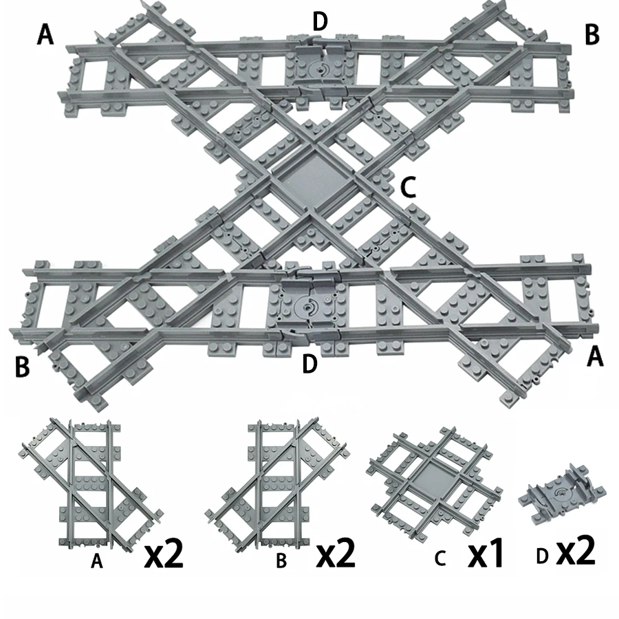 City Rail Flexible Tracks for LEGO Kit Train Building Blocks Sets