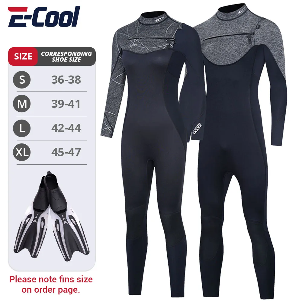 

Men's Neoprene Wetsuit Surf Scuba Diving Flippers Fins Equipment Underwater Fishing Spearfishing Kitesurf Swimwear Wet Suit 3mm