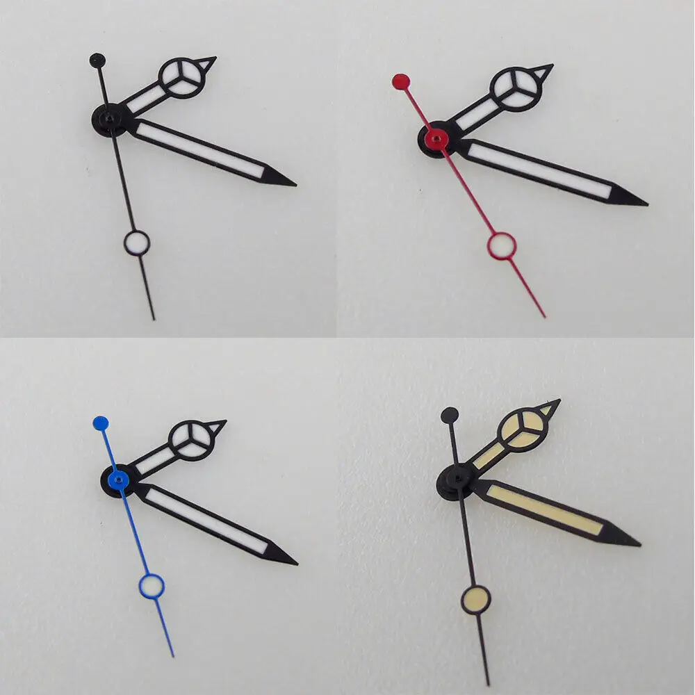 Black Edge White Watch Hand Super Luminoso Fit Nh35 Nh36 Miyota 8215 Movimento