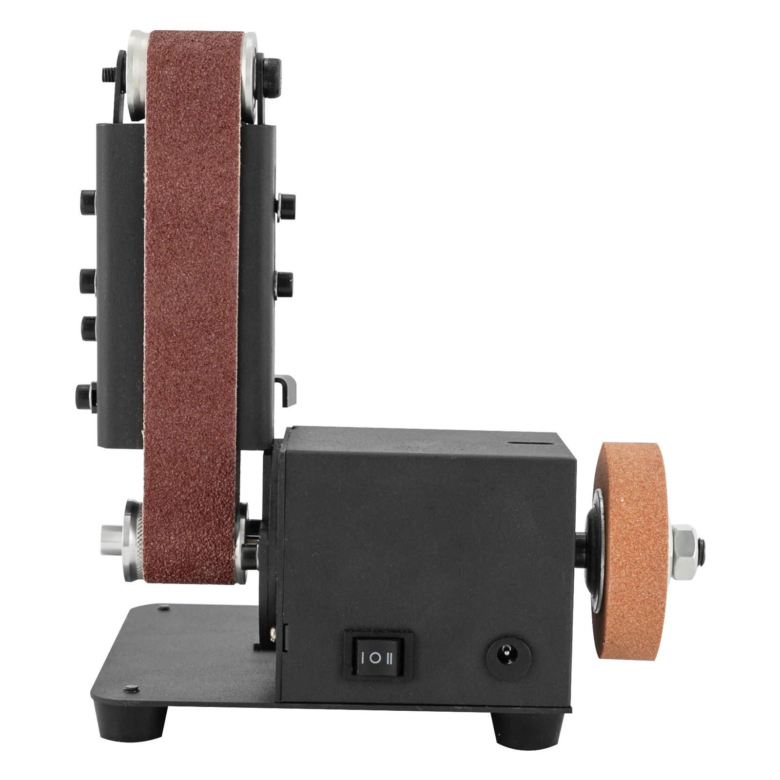 350 W elektrischer Mini-Bandschleifer, 220 V-Bandschleifer aus verzinktem Stahl, 0–8500 U/min, zum Schleifen und Polieren von Metall, 19,3 x 20 x 15,1 cm – Detail 9