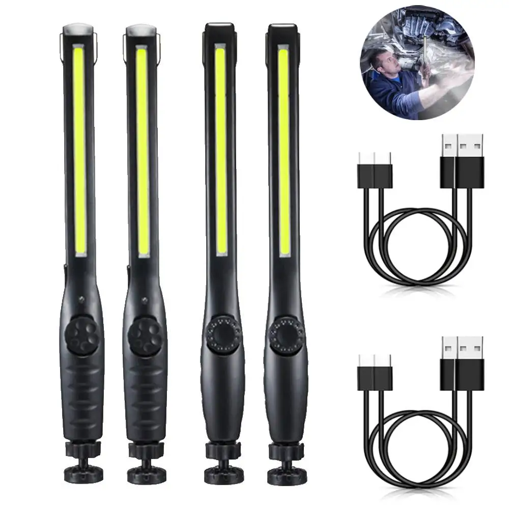 COB LED Flashlight Magnetic Work Light USB Rechargeable Torch Hook Portable Lantern Inspection Light Camping Car Repair Lamp led flashlight led work light work light