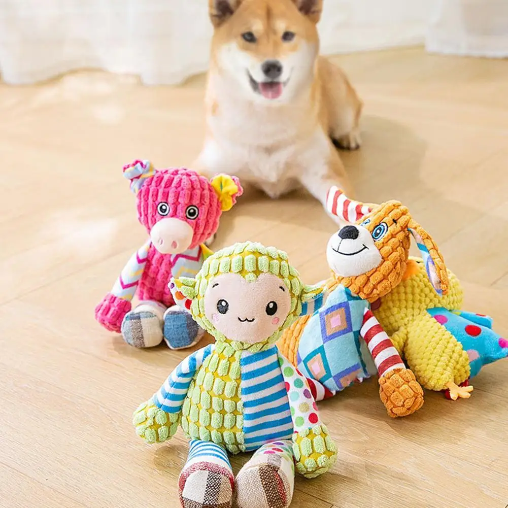 

NEW Pet Dog Cute Animals Plush Toy Bite-resistant Teeth Cleaning Chew Toy Pet Supplies For Small Medium-sized Dog