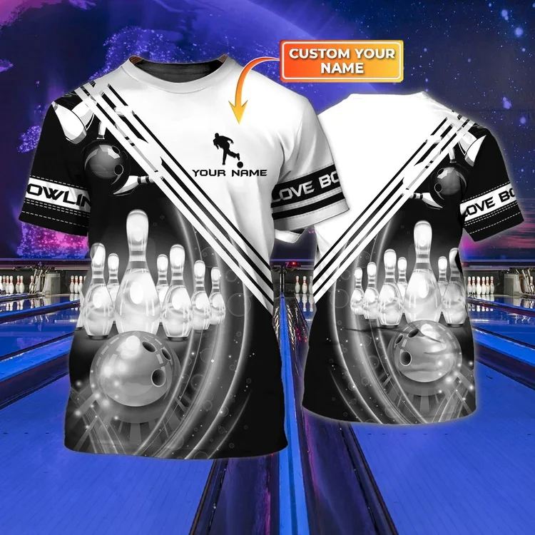Neueste Sommer Mode männer T-shirt Personalisierte Name Bowling 3D Gedruckt t-shirt Unisex Casual T-shirt Bowling Liebhaber Geschenke DW127 – Detail 20