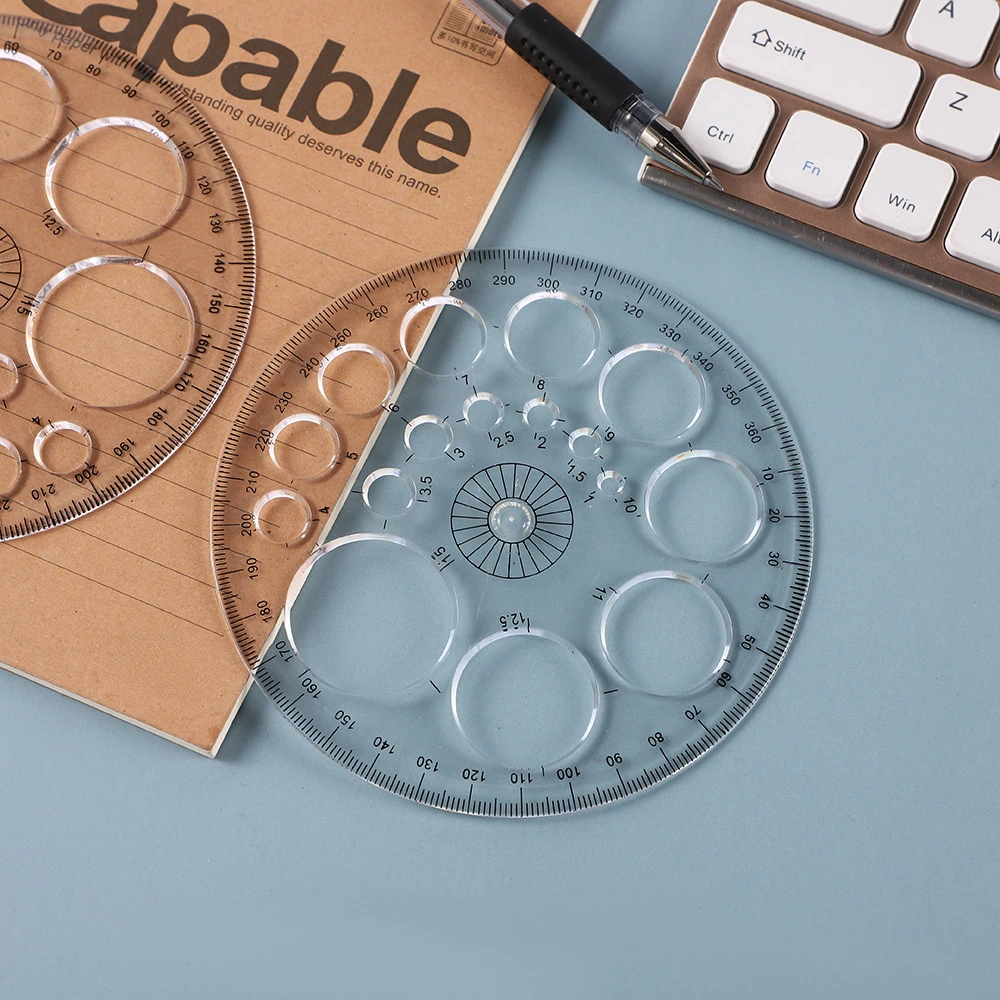 360 °   회전식 각도기 기하학적 템플릿 눈금자 측정 매핑 그리기 도구 눈금자 학생 학교 문구