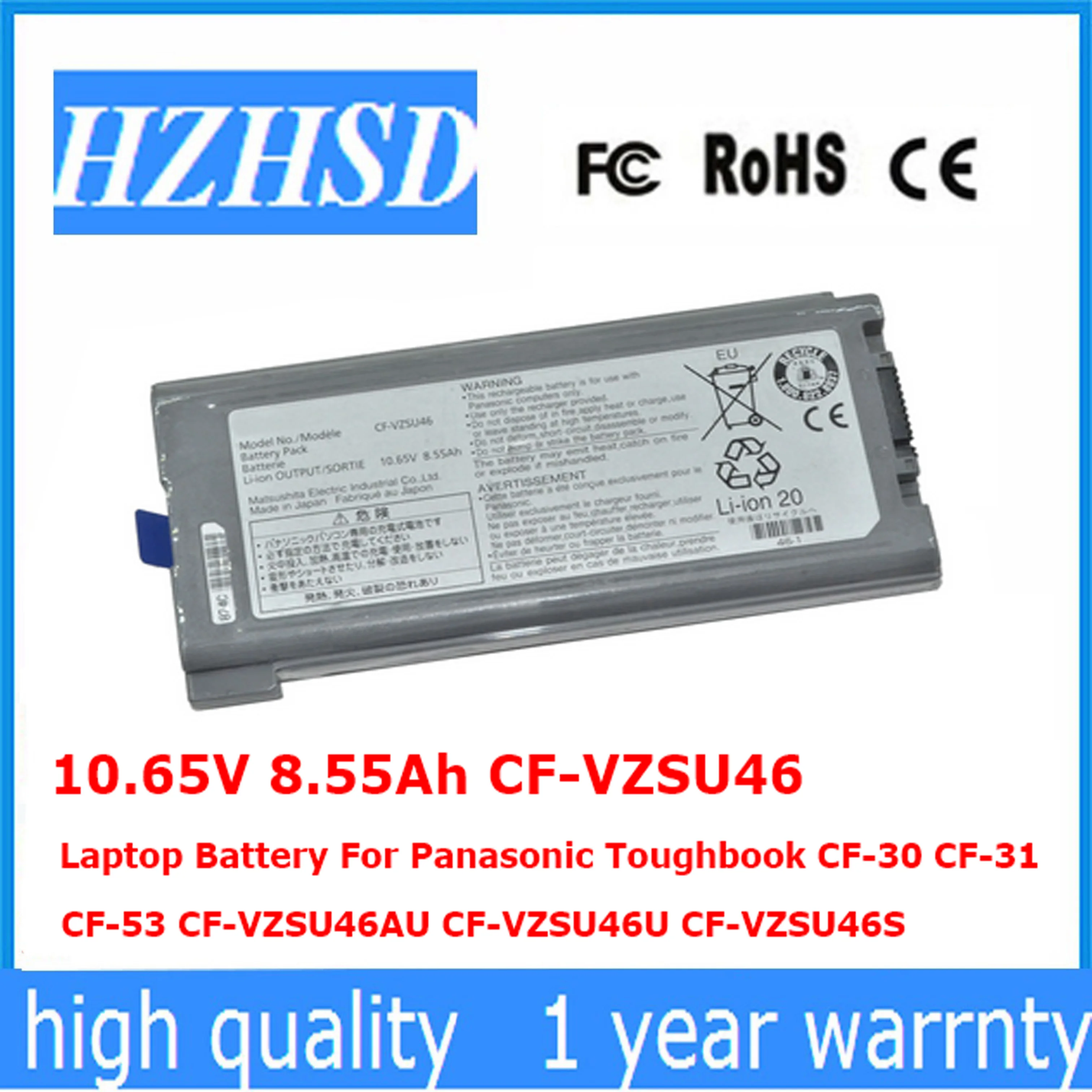 

10.65V 8.55Ah CF-VZSU46 Original Laptop Battery For Panasonic Toughbook CF-30 CF-31 CF-53 CF-VZSU46AU CF-VZSU46U CF-VZSU46S