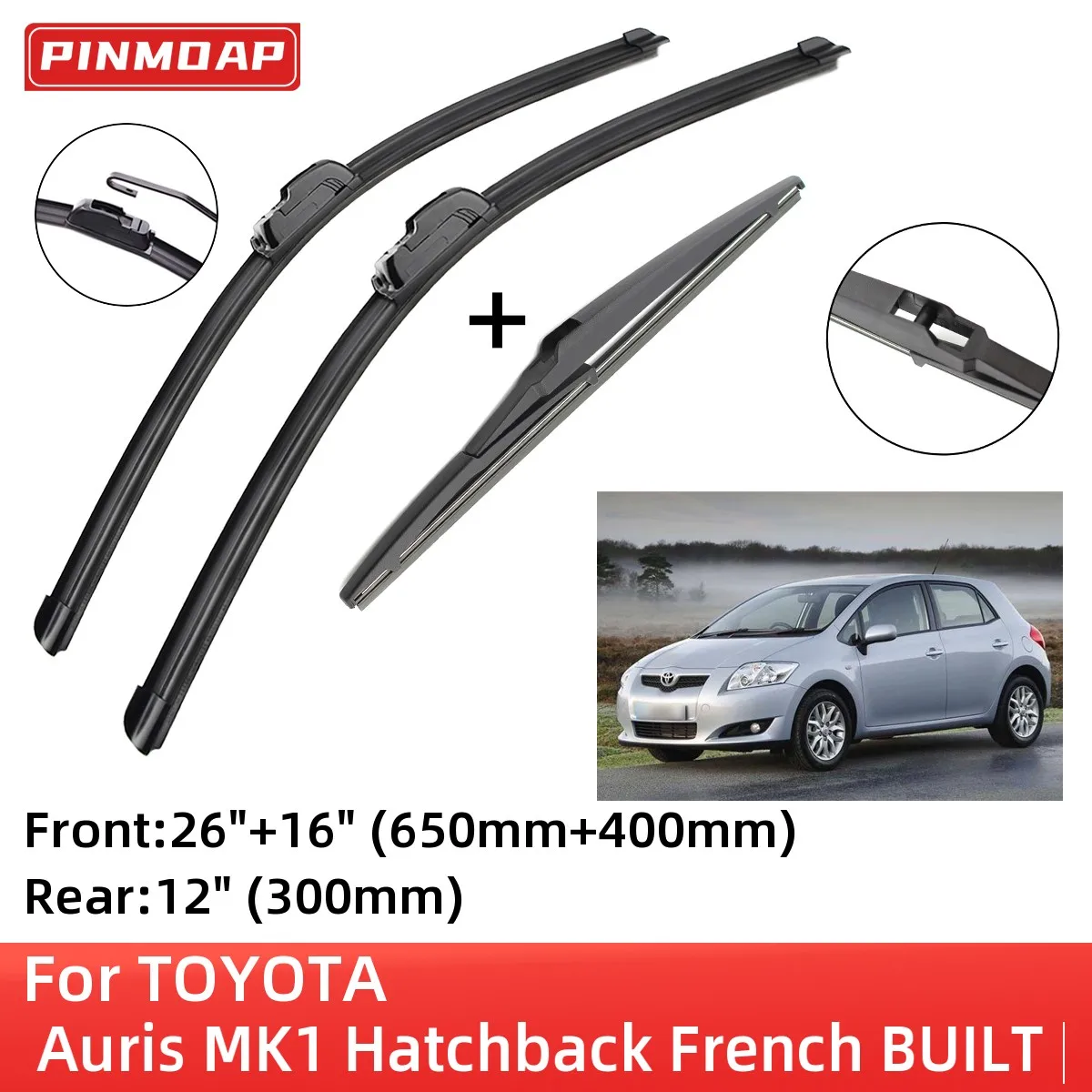 ForTOYOTAAurisMK1HatchbackFrenchBUILT20062012FrontRearWiper