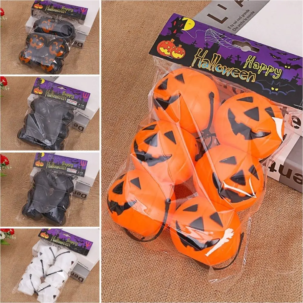 6pcs /set Halloween Halloween Pumpkin Bucket Mini Pumpkin Bucket With Handle Mini Pumpkin Handheld Bucket Portable Plastic