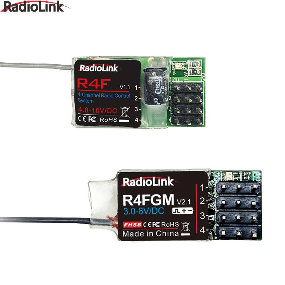 

Radiolink R4F / R4FGM 4 Channel Mini Receiver with Gyro for 1:28 1:64 RC Pocket Drift Car fit RC4GS RC6GS T8S T8FB RC8X