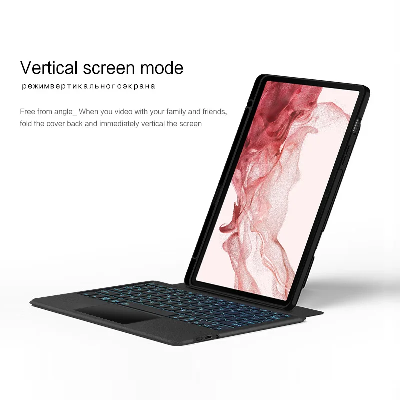 Capa Tablet, Touchpad Retroiluminado, Mouse, SM-X710, SM-X716B, S9, 11