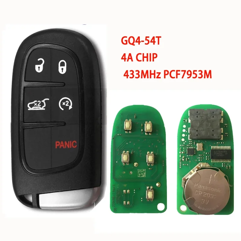 BBkey для Φ умная лампа с 3 кнопками 4A для 2014 2017 2018 Jeep Cherokee 68141580 AC AF AG AB 433 МГц PCF7953M