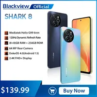 Blackview SHARK 8 الهاتف الذكي Android13 G99 الهاتف المحمول 6.78 بوصة 120 هرتز 2.4K عرض 16 (8 + 8) GB RAM 256GB ROM 64MP كاميرات الهواتف 1