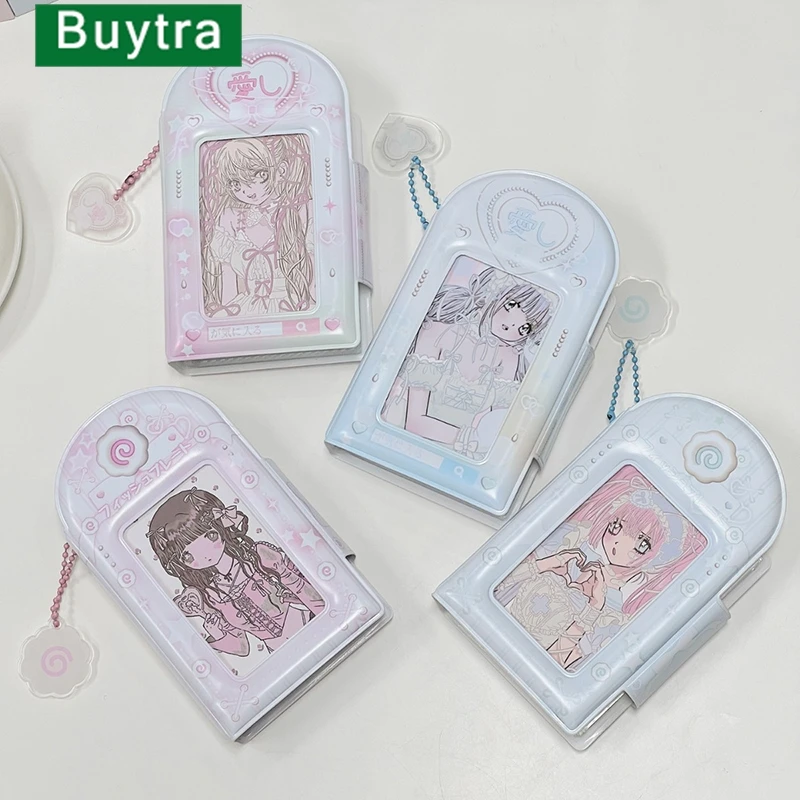 Blue Pink Hollow Photo Album 3 Pollici Kpop Idol Photocard Holder Cartoon Pendant Mini Instax Photos Collect Book Pictures Storage