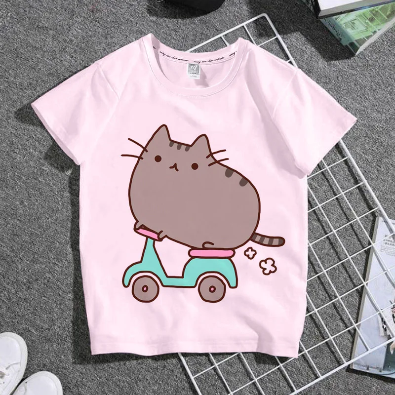 Korean Kids Clothes Girl T-Shirt Boy Child T Shirt Cute Cat Printed T