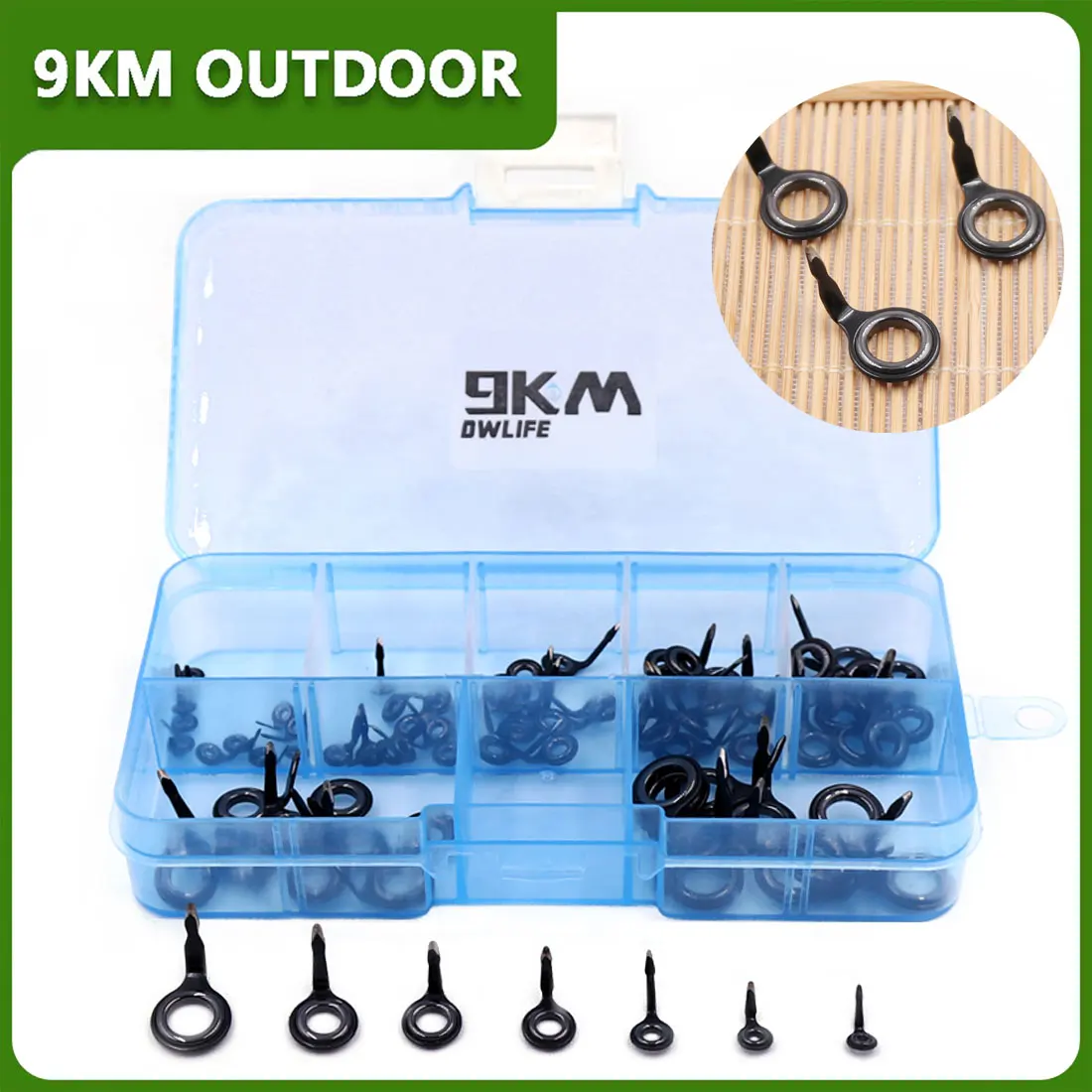 Kit Riparazione Canne Da Pesca 8 Pezzi | Anelli Guida In Acciaio Inox E Ceramica - Taglie 6# A 30#