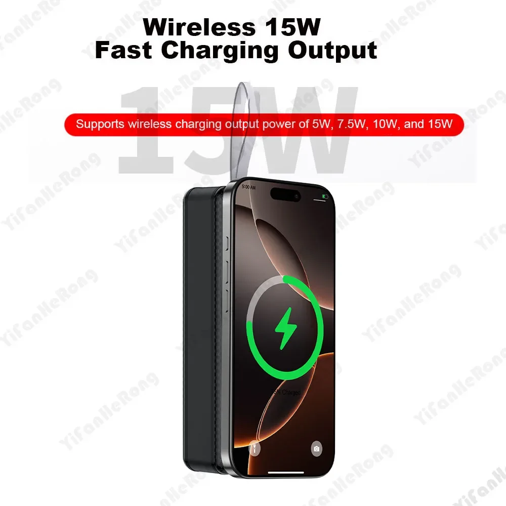 P16 16개 18650 배터리 파워 뱅크 케이스 쉘 DIY 듀얼 USB 타입 C 10W 22.5W 15W 무선 충전 (배터리 미포함, 휴대폰용)