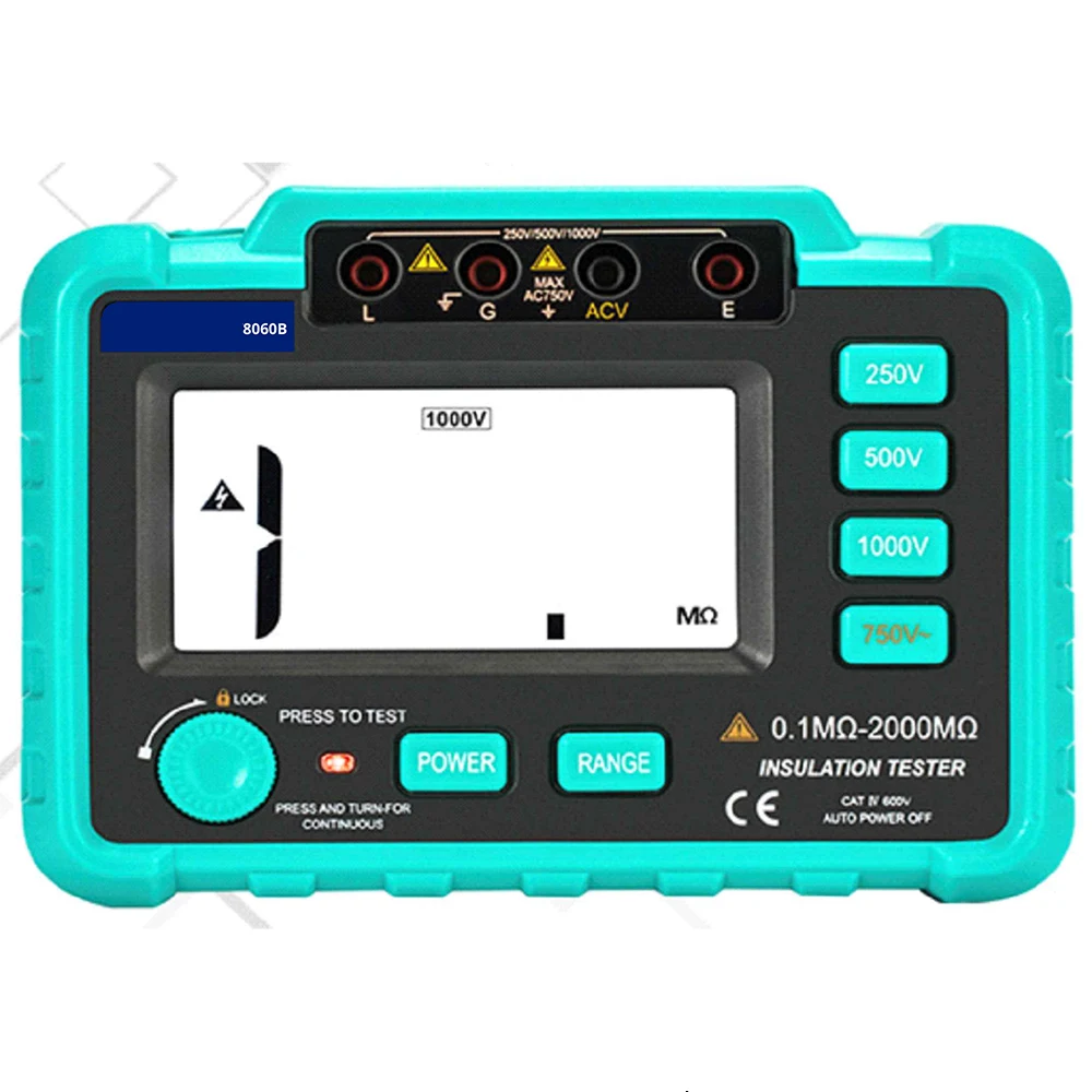 

Digital Insulation Resistance Meter Tester 250/500/1000V 2000M Resistance LCR Meter AC750V