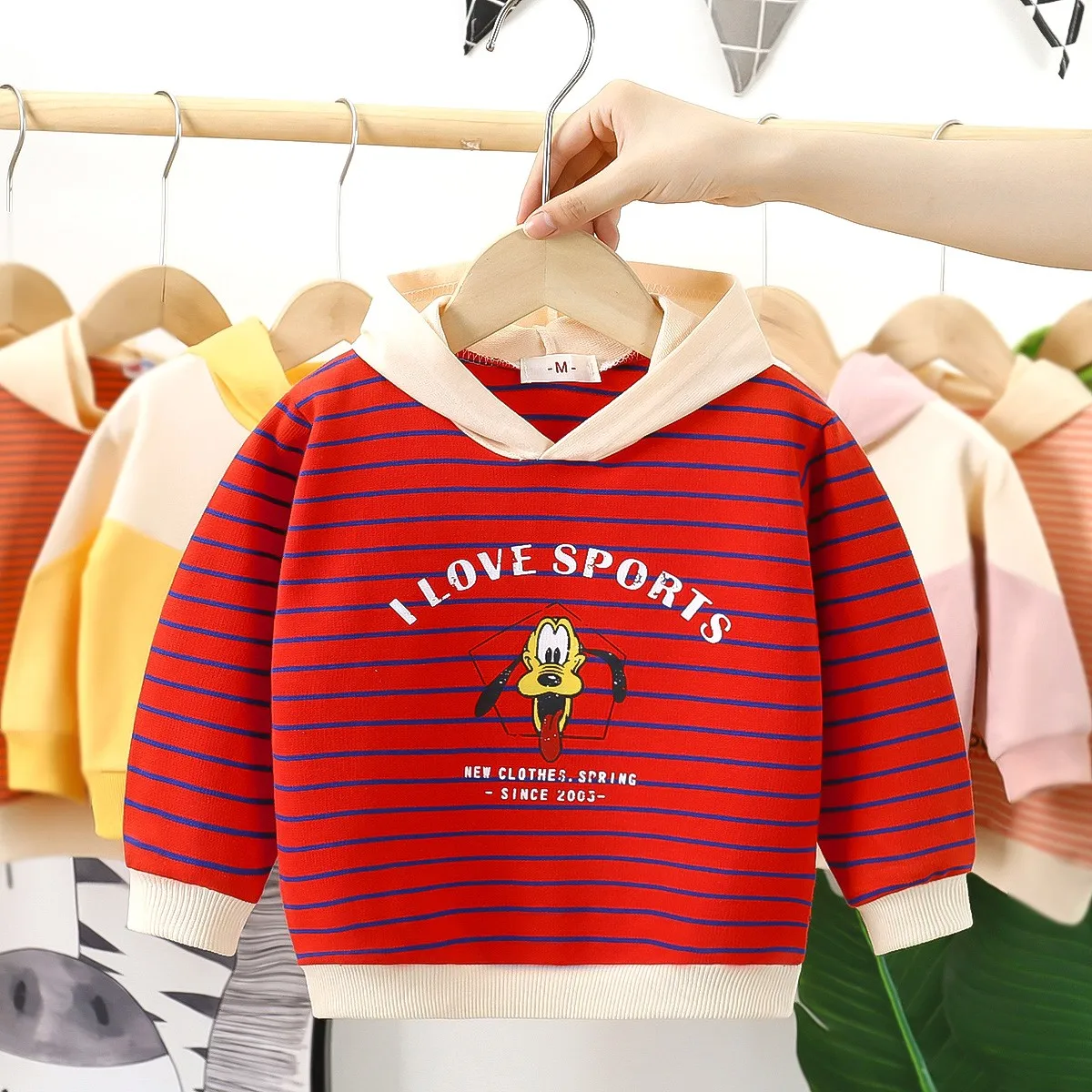 Tigger Cartoon Hoodies New Autumn Baby Newborn Tops Long Sleeved Hooded Sweatshirts Children Clothing Toddler Sweaters Boys