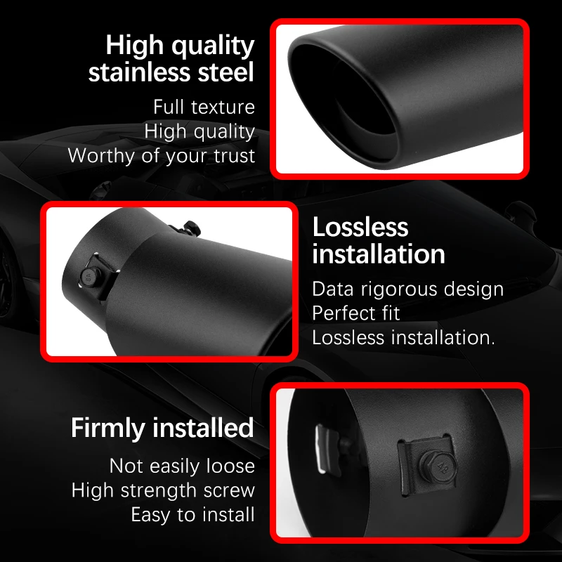 2.5" Car Exhaust Muffler Tip Rear Tail Pipes
