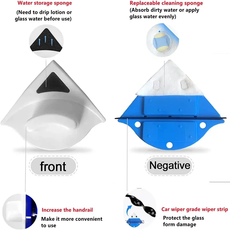 New 3-30mm Magnetic Glass Window Cleaning Tool Automatic Water Discharge Double-layer Wiper Household Special Window Cleaner