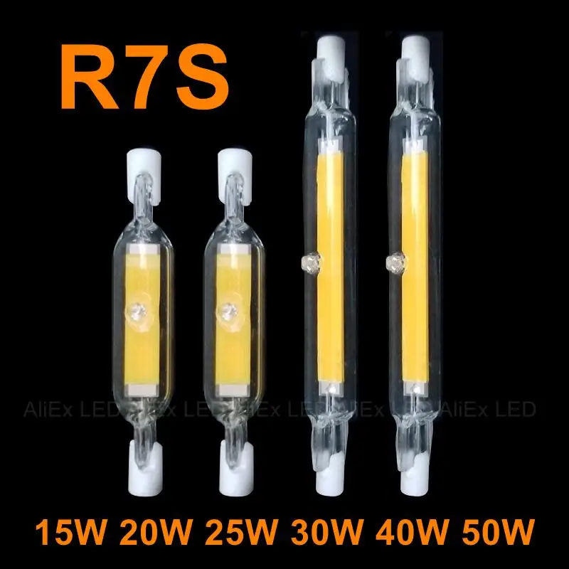 NEW R7S LED Glass Tube COB Bulb 78MM 118MM High Power R7S Corn Lamp J78 J118 Replace Halogen Light 50W AC110V 220V Lampadas LED