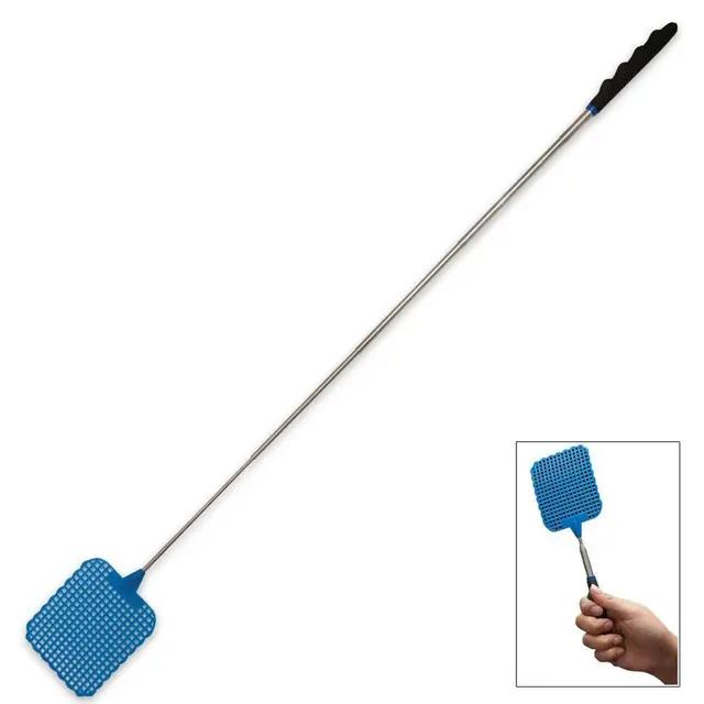 Swatters Telescopic Fly Killer Swatter Rozsdamentes Acél Anti Szúnyog Kártevő Elutasítja A Rovargyilkos Kártevőirtó Termékeket 73Cm - Image 2