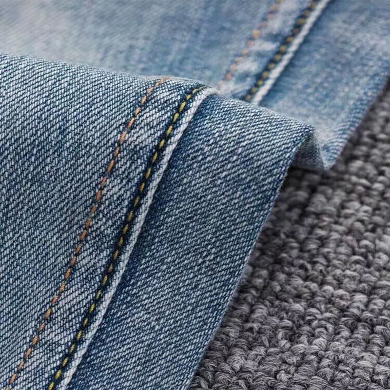 Fashion Street Men's Jeans Vintage Blue Elastic Slim Fit Split Jeans Washed by Designer Hip Hop Brand Pants