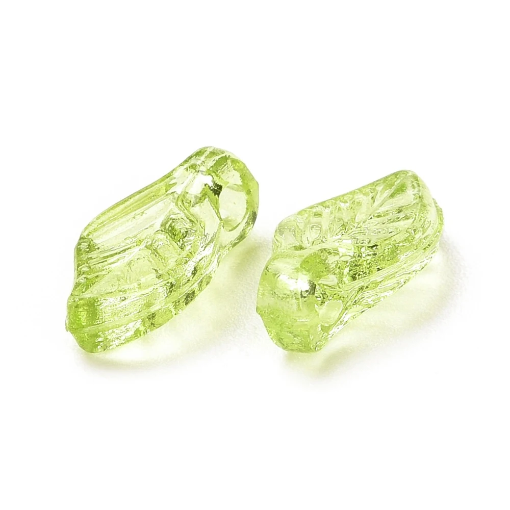 1000pcs Transparent Acrylic Leaf Charms for Earrings bracelet Fashon jewelry making DIY Accessories ,9.7x5.5x3.6mm, Hole: 1.2mm