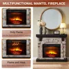 Electric Fireplace with Mantel, 40”W Faux-Stone Fireplace Mantel, Tall Fire Place Freestanding,40”Wx12”Dx35”H 4