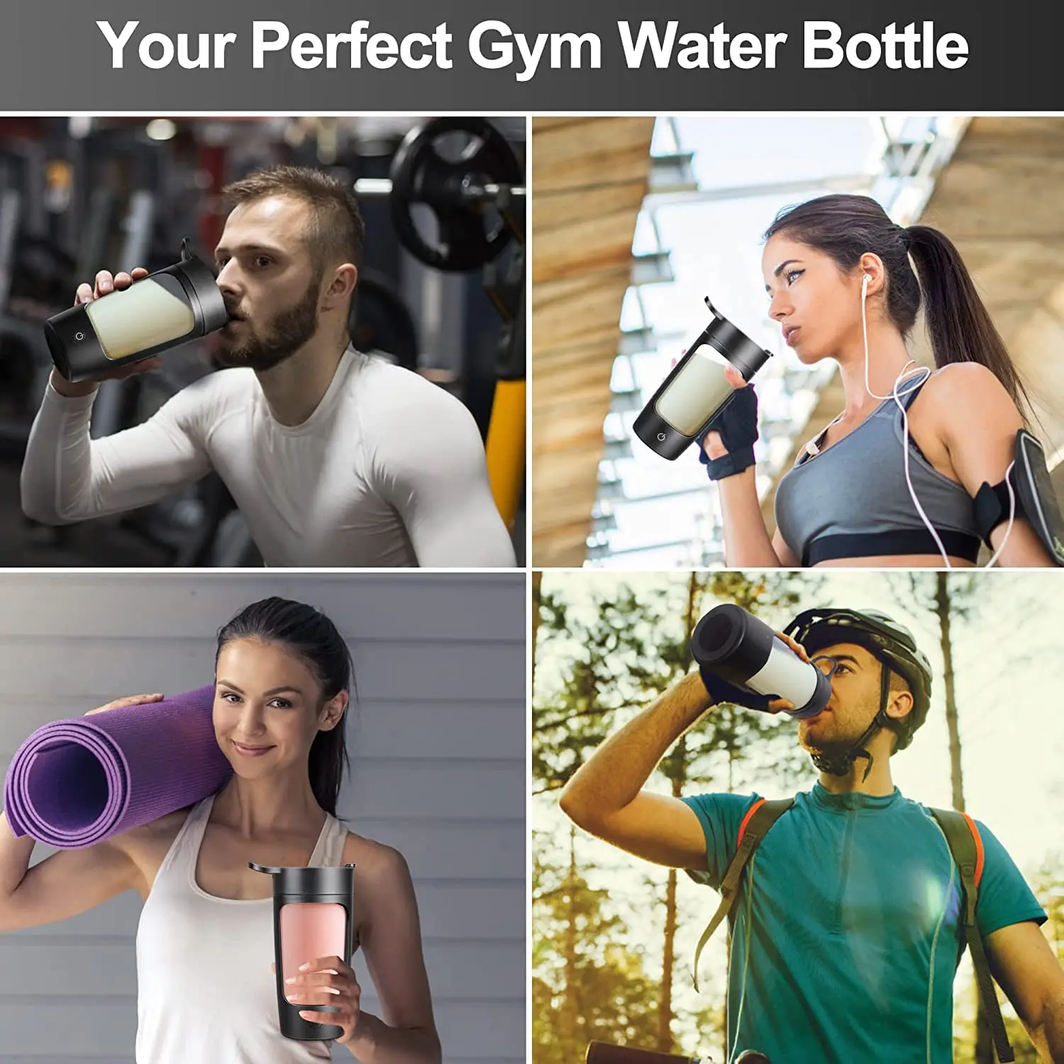 650ml Rechargeable GYM Shaker Bottle 22oz Shaker Bottles for Protein Mixes USB Protein Shake Bottles Electric protein Shaker 4