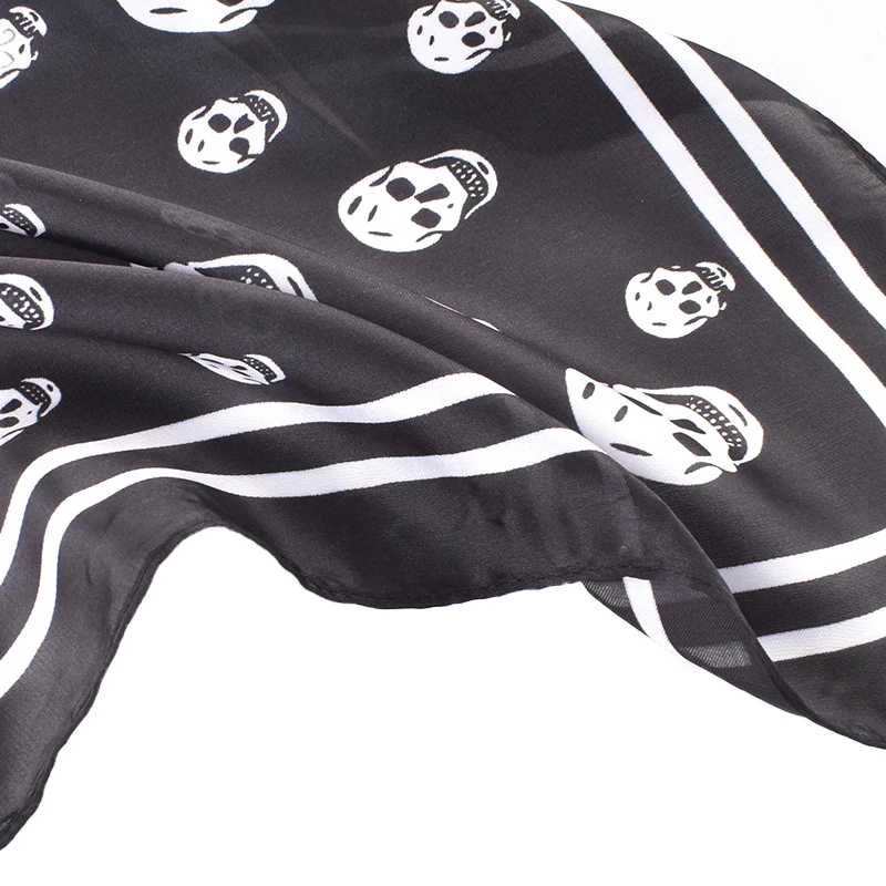 New Skull Head Printed Temperament Versatile 70 Small Scarf Square Scarf Headband Professional Decorative Scarf 5