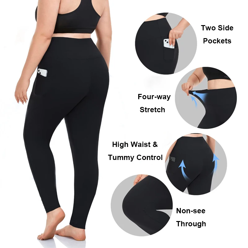 VITALINOVO Plus Size Leggings with Pockets 3