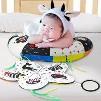 Baby Black And White Tummy Time Pillow Toy Newborn Head Up Training Pillow High Contrast Double-Sided Sensory Lying Pillow 2