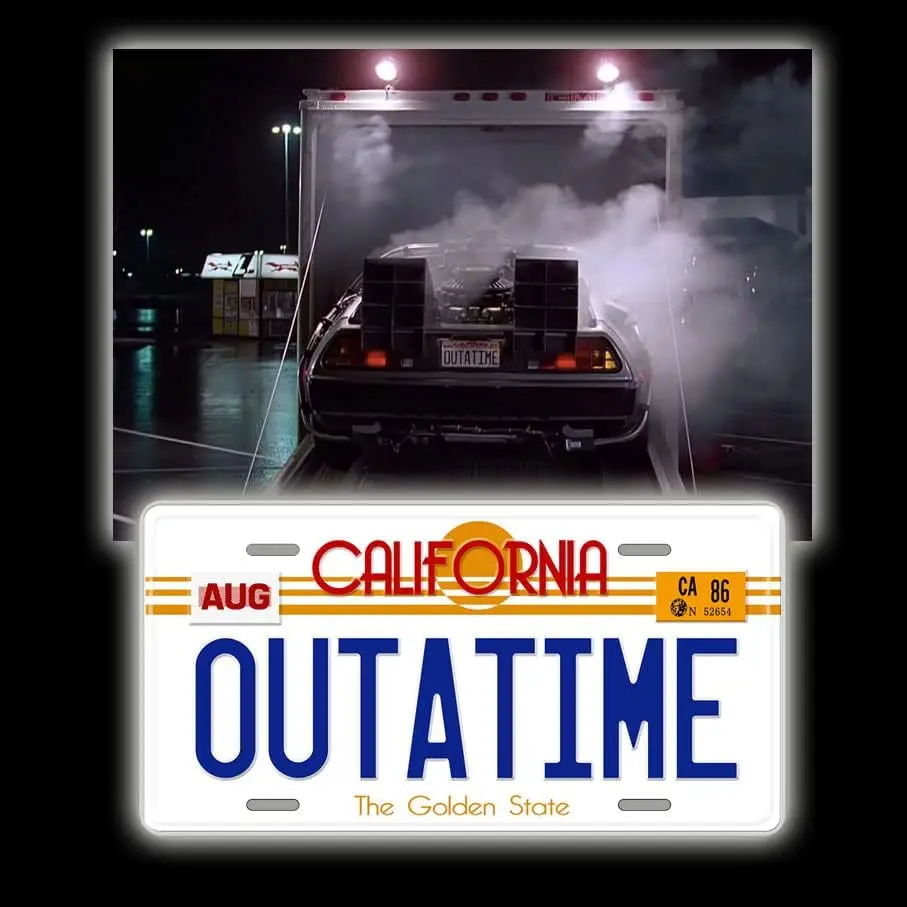 Aluminum License Plate Back to The Future Replica Stamped Aluminum License Plate Outatime Novelty Car Tag 12x6 Inch