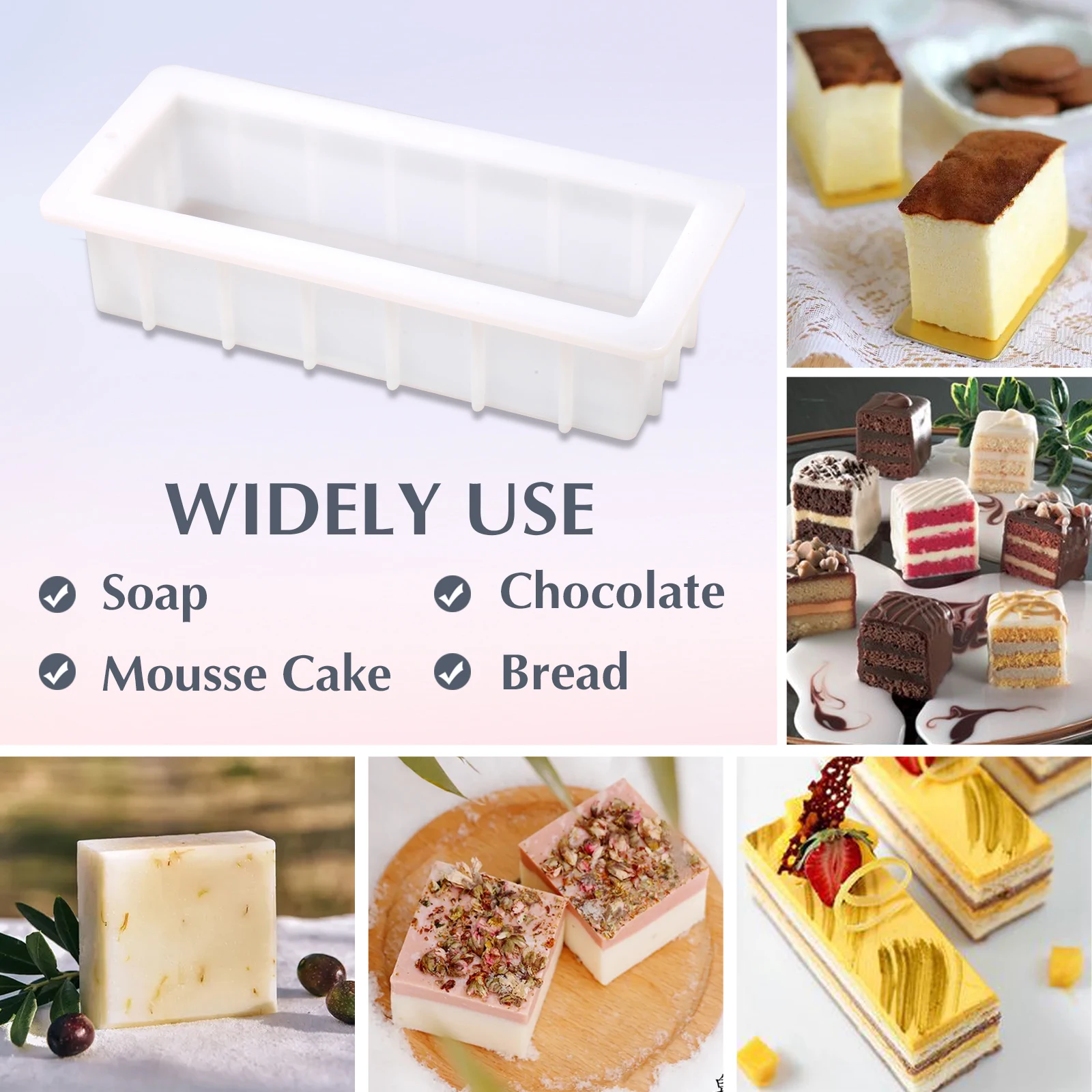 6 inch Large Square Cube Rendering Soap Silicone Molds DIY Toast Loaf Soap  Making Mould Handmade Soap DIY Crafts Soap Decorating - AliExpress