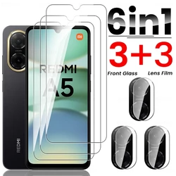 8 - in - 1 9H Tempered Glass Screen Protector and Camera Glass Film Set - Redmi A5 4G (171mm) (6In1 3Front 3Lens)