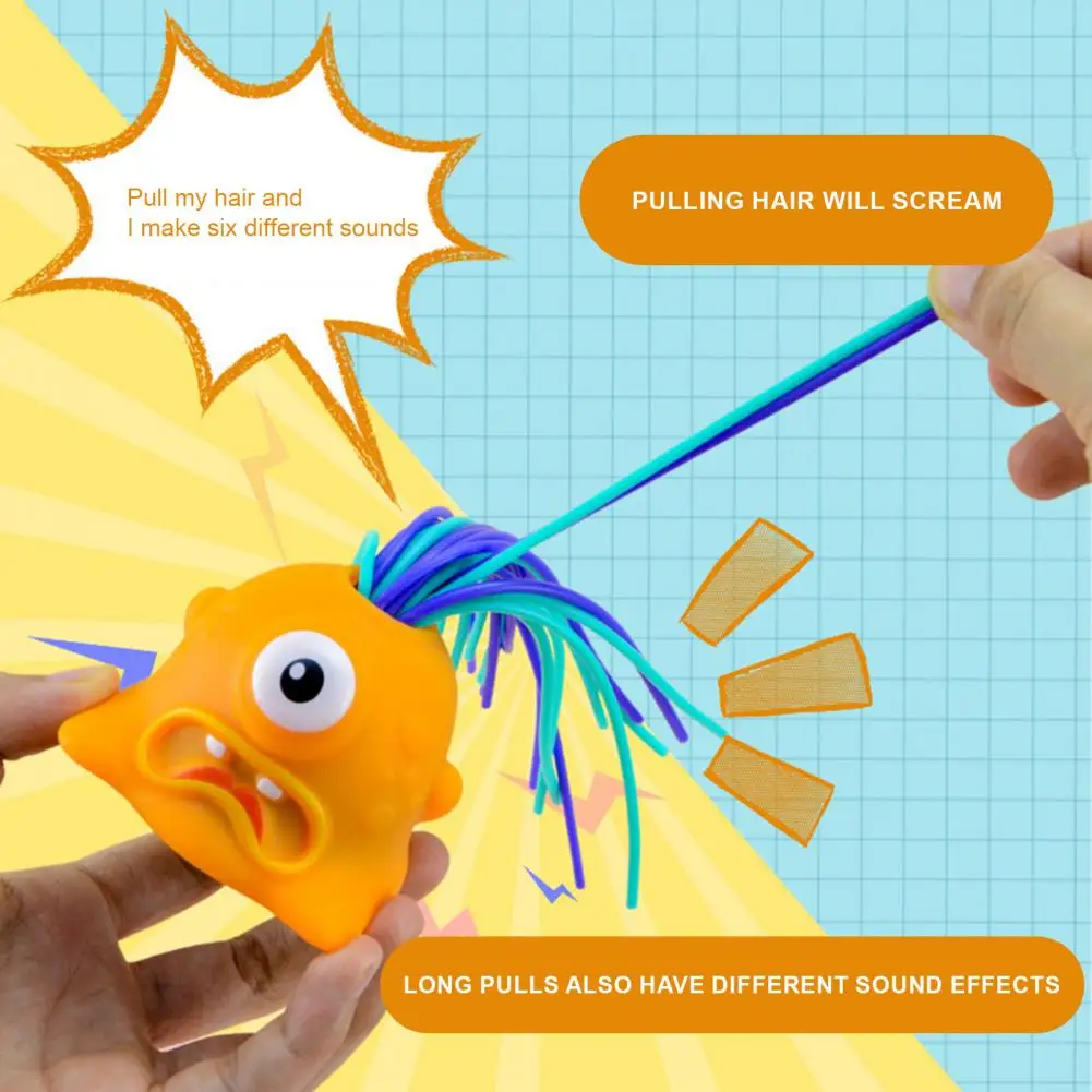 Boys Girls Hair Plucking Toy Colorful Hair Plucking Demon Toy for Stress Relief Anxiety Portable Fidget for Kids Teens