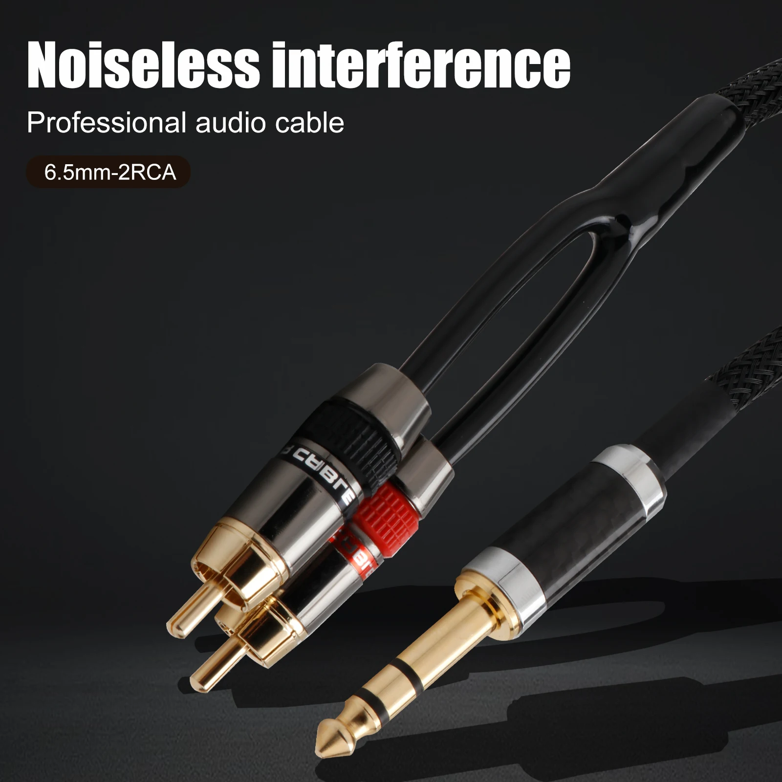 Hifi 6,35mm bis 2rca Audio kabel Stecker trs Stereo stecker an RCA-Stecker Zoll einfache Verbindung aus gezeichneter Sound für TV-Box
