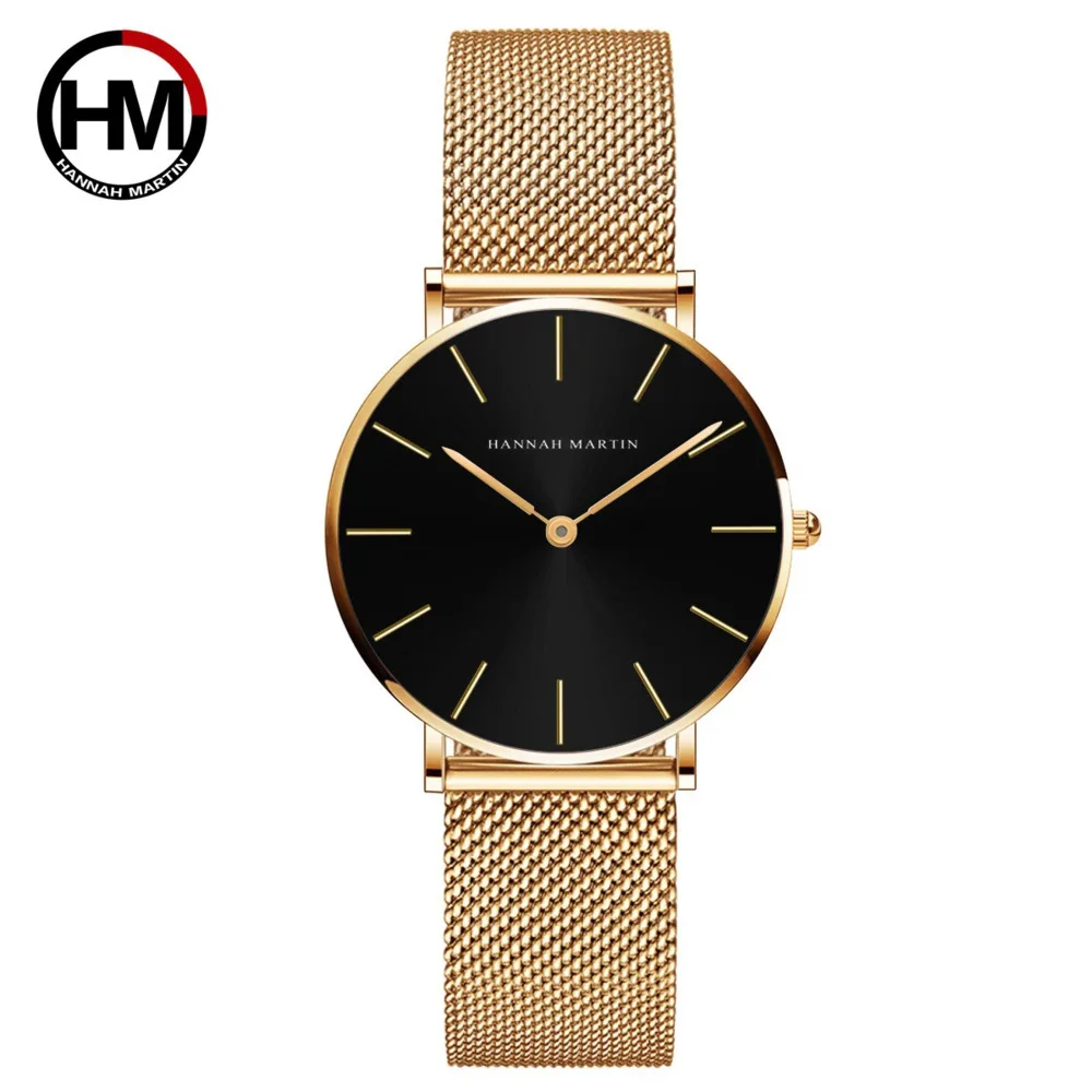 Quartz Watch For Women Japanese Series Simple And Fashionable Waterproof Light Thin Dial With Mesh Strap Watch Relaxo Femino HM
