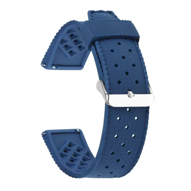 Deluxe Tropic FKM Rubber Diving Watch Strap, Waterproof Black Bracelet