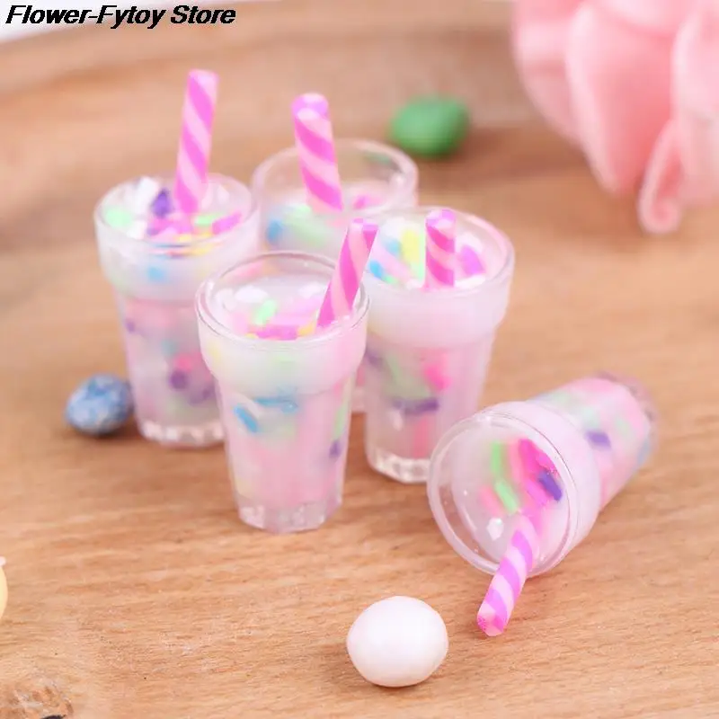 

New 2/5Pcs 1:12 Dollhouse Miniature Cream Drinks Bottles Model Dolls Kitchen Food