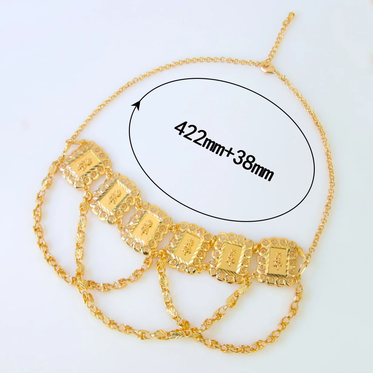 Luxus vergoldete Münzen Schmuck 21 Karat vergoldet klassische türkische Quaste Halsreifen Dubai Frauen Hochzeit Party Halskette – Detail 4